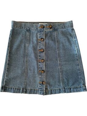 Forever 21 Denim Jean Mini Skirt, Size Small, Buttons Down Front of Skirt